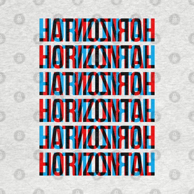 Horizontal Typography Stack (Cyan Red Black) by John Uttley